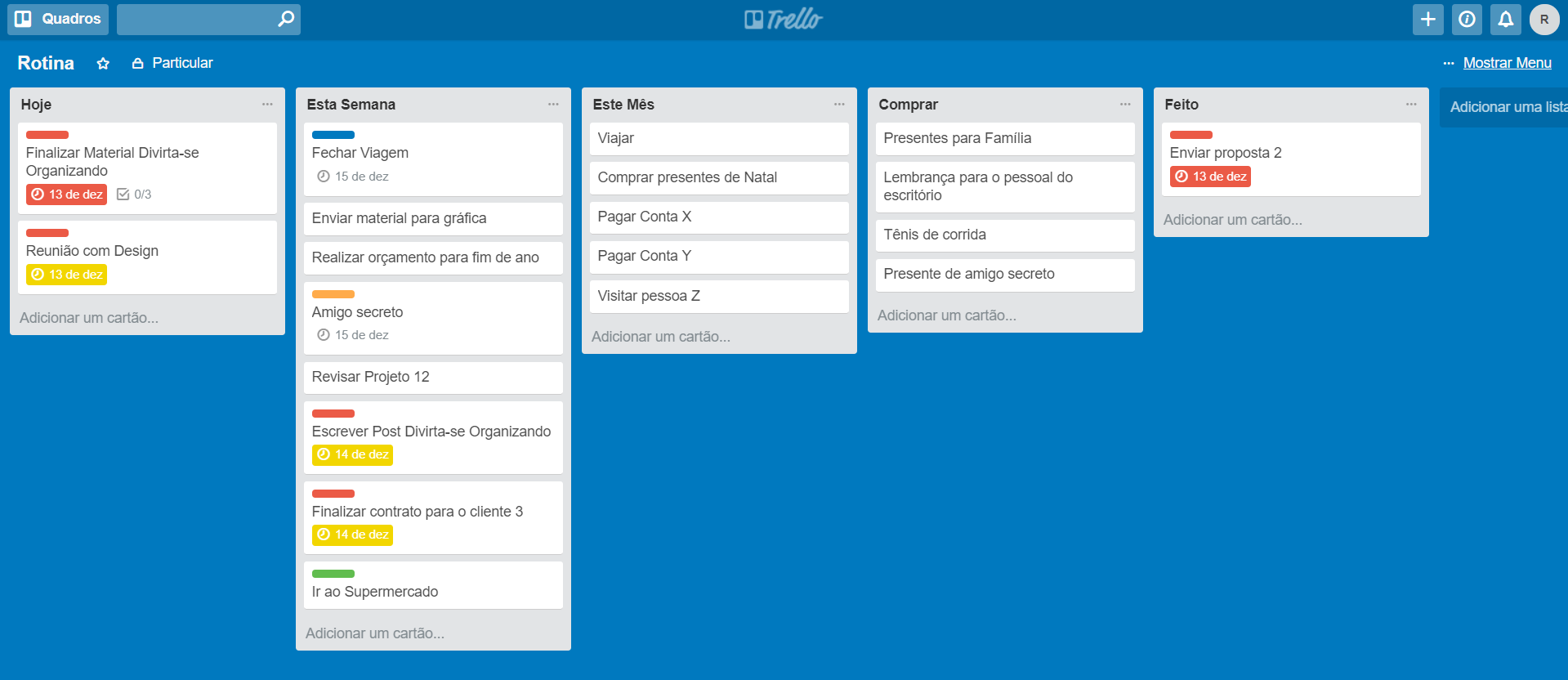 Trello Divirta-se Organizando